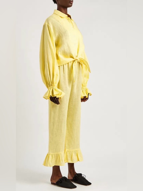 Sleeper Other - Sleeper Rumba Ruffle Trimmed Pajamas Set Linen size XS